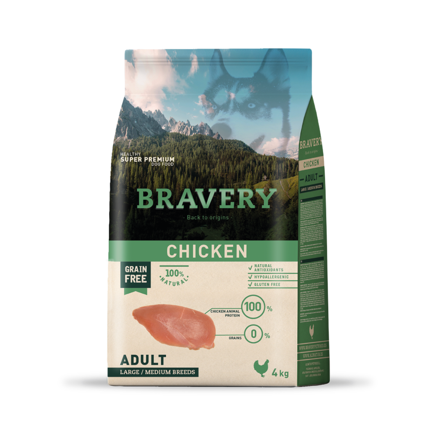 Bravery Chicken Adult Large/Medium Breeds - Alimento Seco