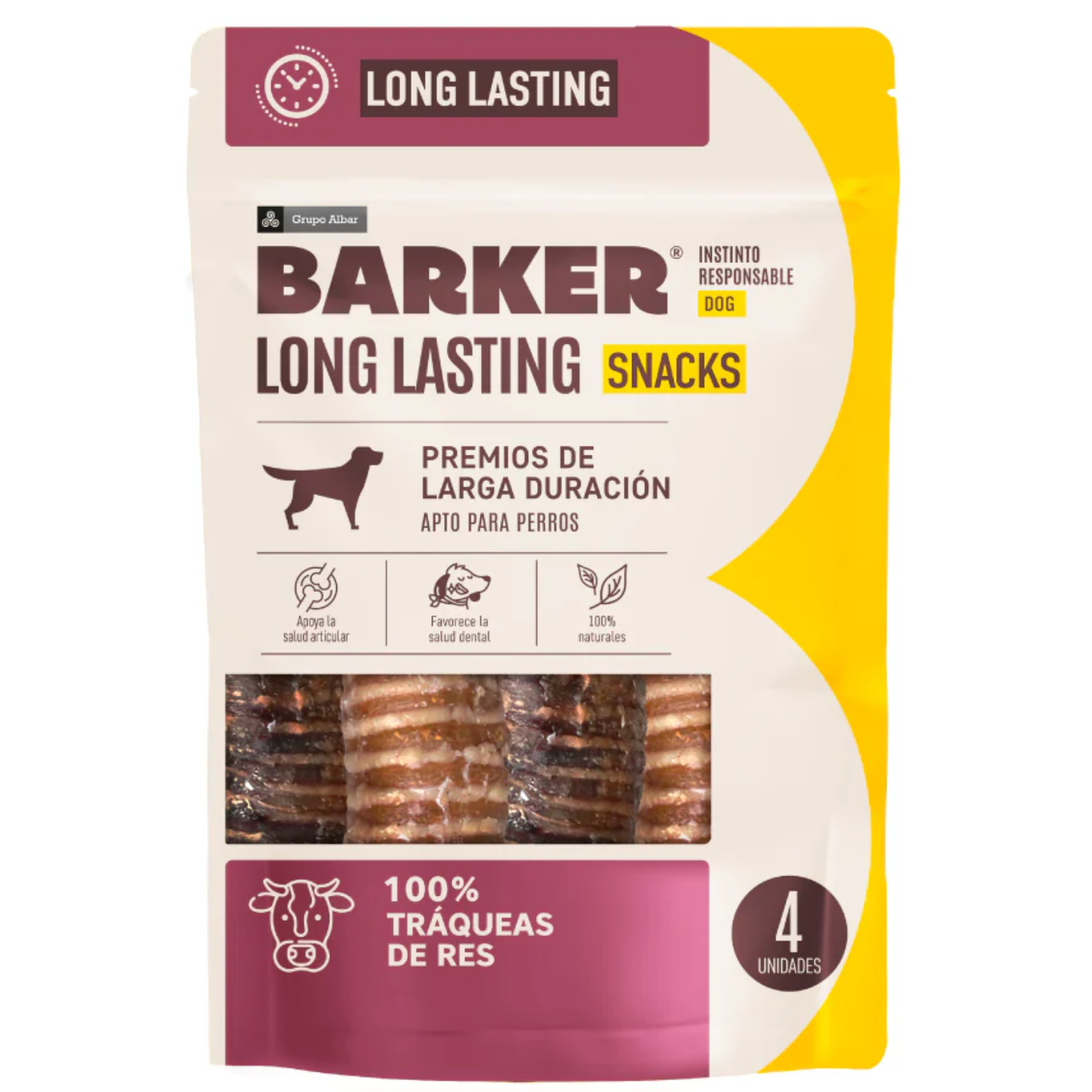 Barker Long Lasting Snacks - Tráqueas de Res (4 unidades) - Perro - Snack
