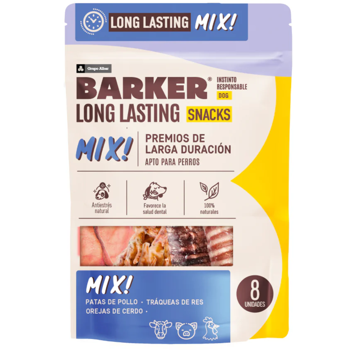 Barker Long Lasting Snacks MIX - Patas, Orejas y Tráqueas (8 unidades) - Perro - Snack