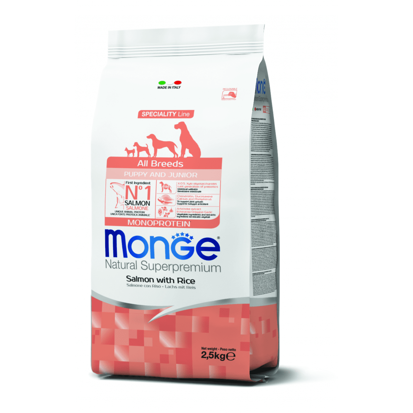 Monge Puppy All breeds Salmon y Arroz - Cachorro - Todas Las Razas - Alimento Seco