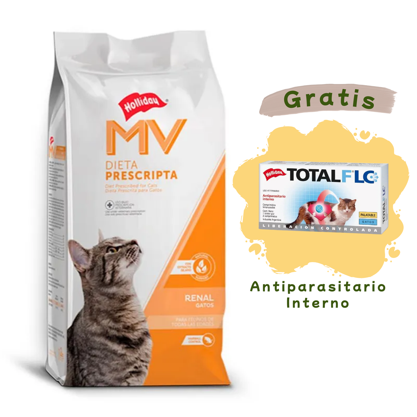 Holliday MV Renal - Gato - Alimento Seco - 2 Kg.