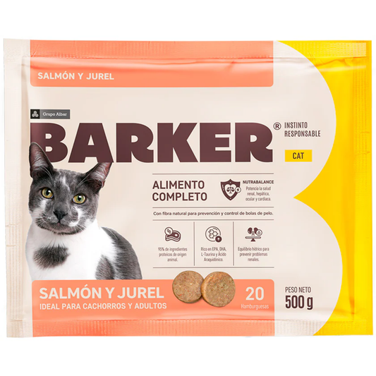 Barker Alimentación Natural - Barker Cat Salmón Jurel - Gato - Alimento BARF