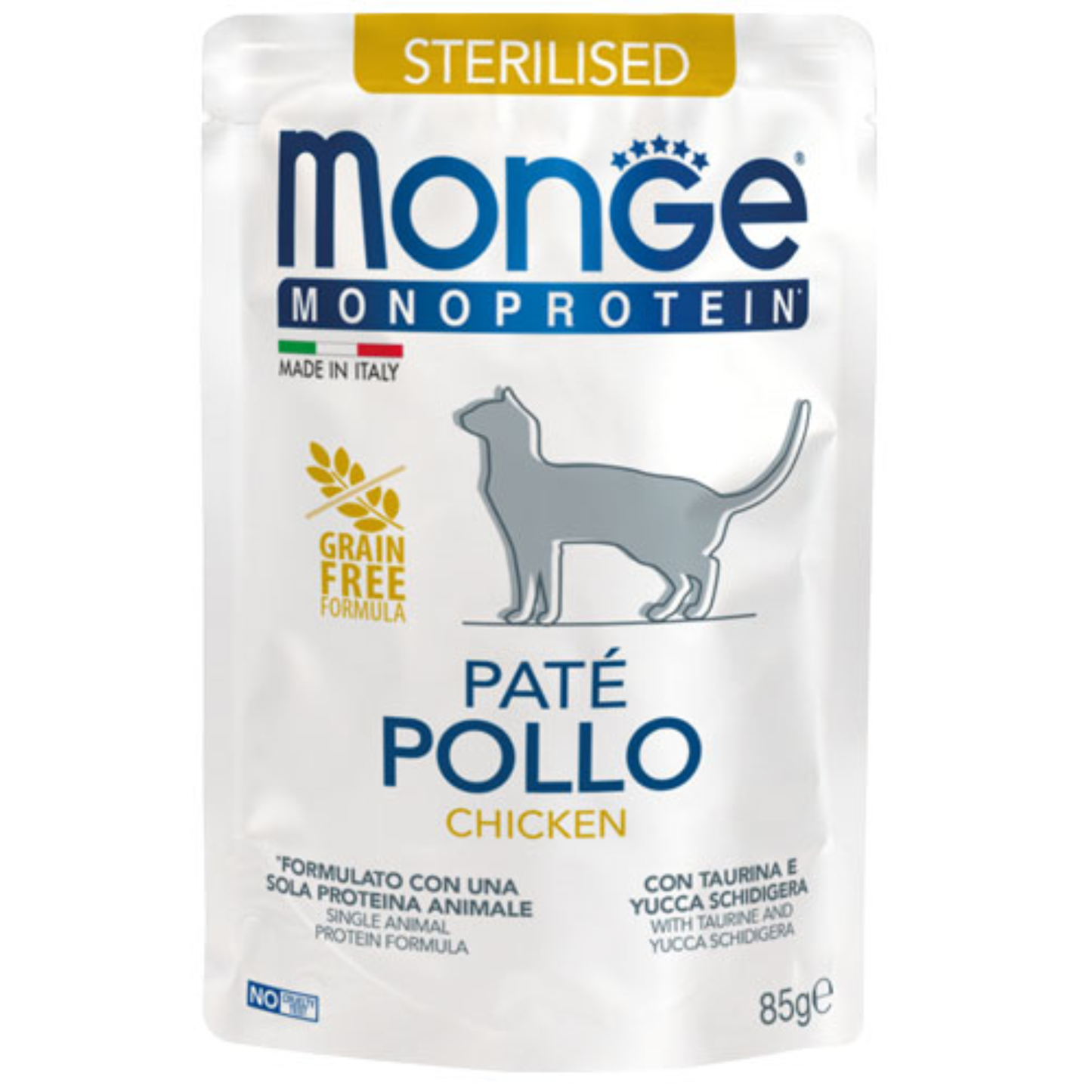 Monge Monoprotein Adult Esterilizado Paté Pollo - Gato - Adulto - Alimento Húmedo 85 Gr.