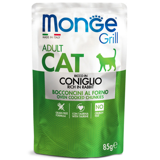 Monge Monoprotein Adult Grill Conejo - Gato - Adulto - Alimento Húmedo 85 Gr.