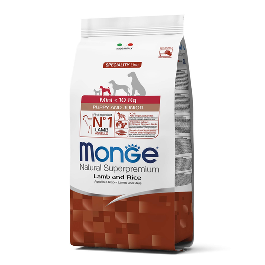 Monge Puppy Mini Cordero y Arroz - Cachorro - Raza Pequeña - Alimento Seco 2.5 Kg.