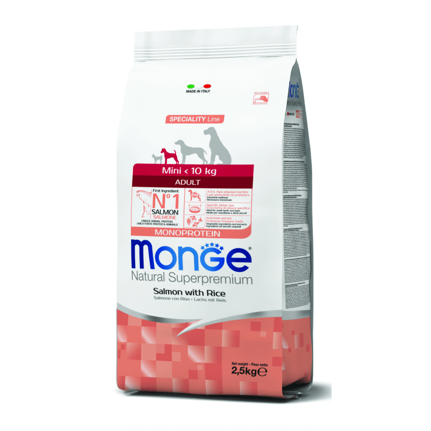 Monge Adult Mini Salmon y Arroz - Adulto - Raza Pequeña - Alimento Seco 2.5 Kg.