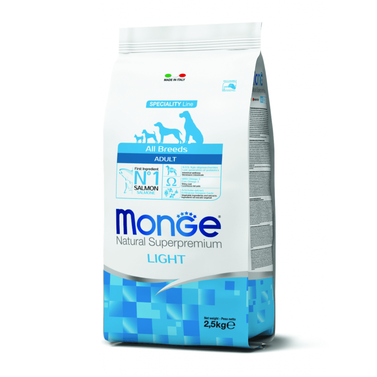 Monge Adult Light All Breeds Salmón y Arroz - Adulto - Todas Las Razas - Alimento Seco