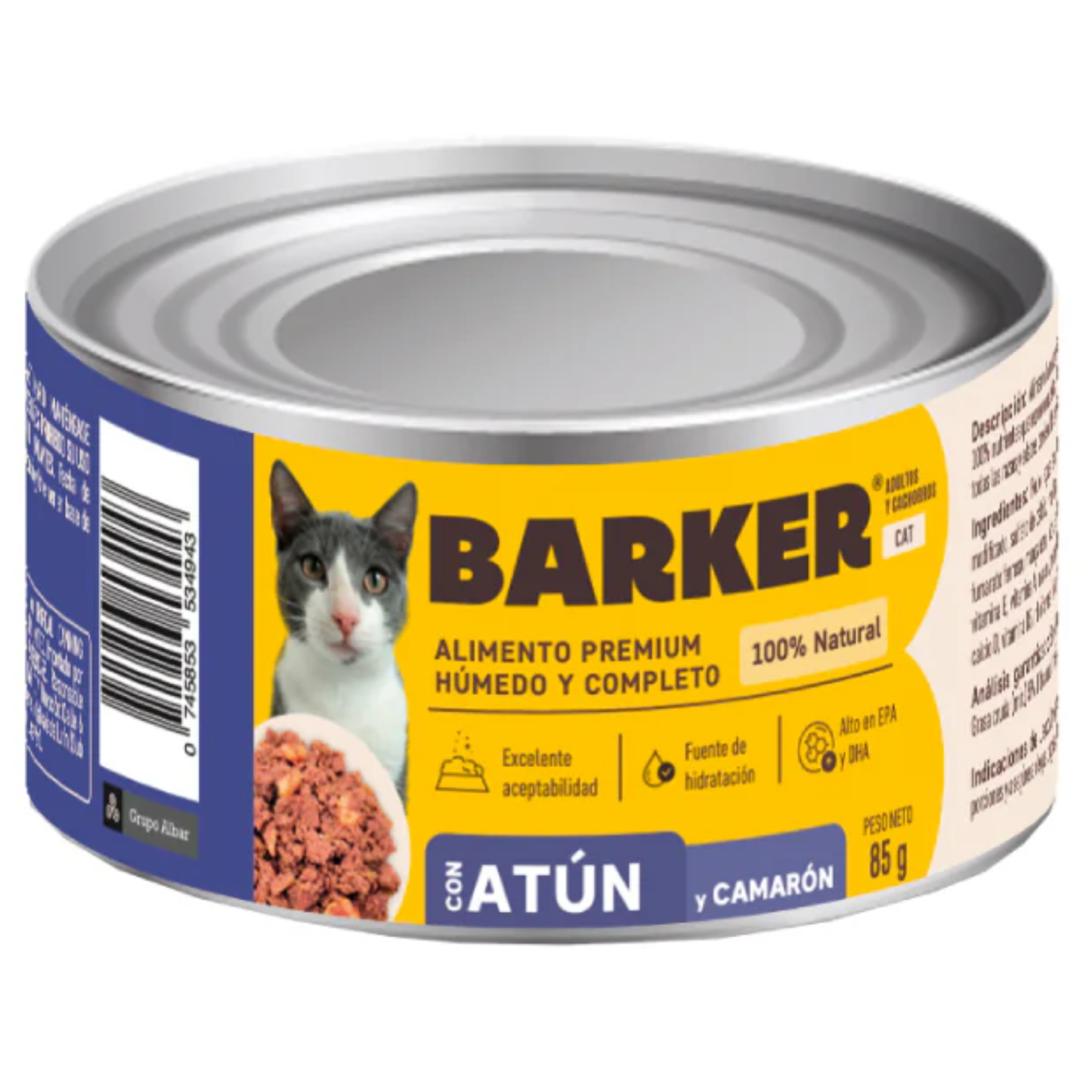 Barker Lata Cat Atún y Camarón - Gato - Alimento Húmedo