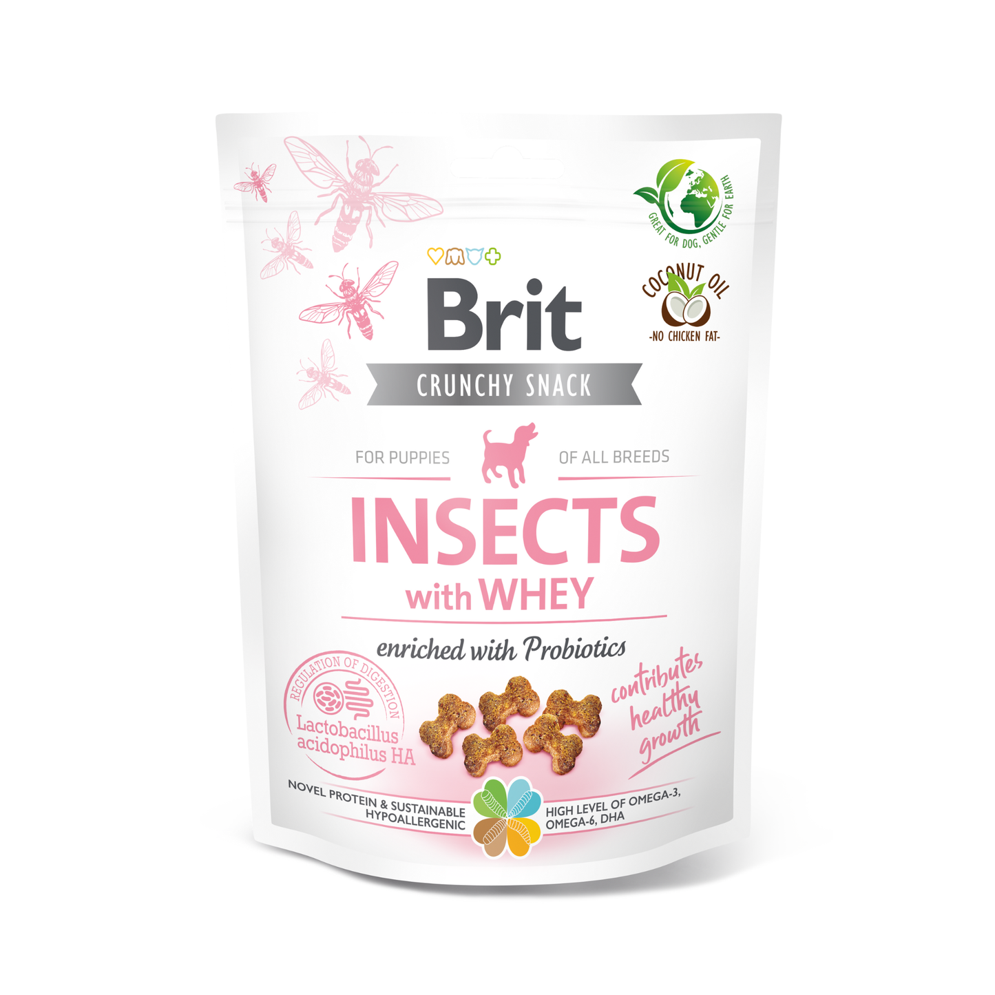 Brit Crunchy Snack Insects With Whey - Cachorro - Todas Las Razas - Snack - 200 Gr.