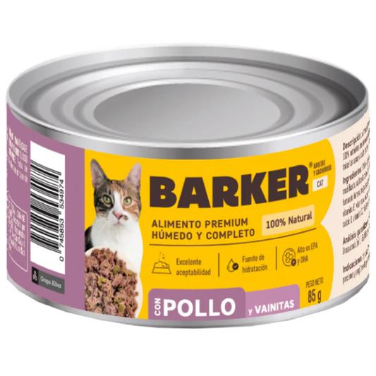 Barker Lata Cat Pollo y Vainitas - Gato - Alimento Húmedo